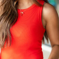 Simple Lightly Ribbed Tank -Women's Clothing Store DSC 6286