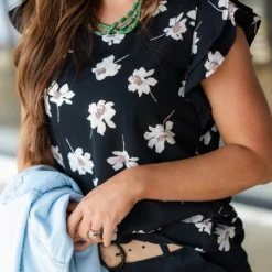 Rosette Dual Flutter Blouse