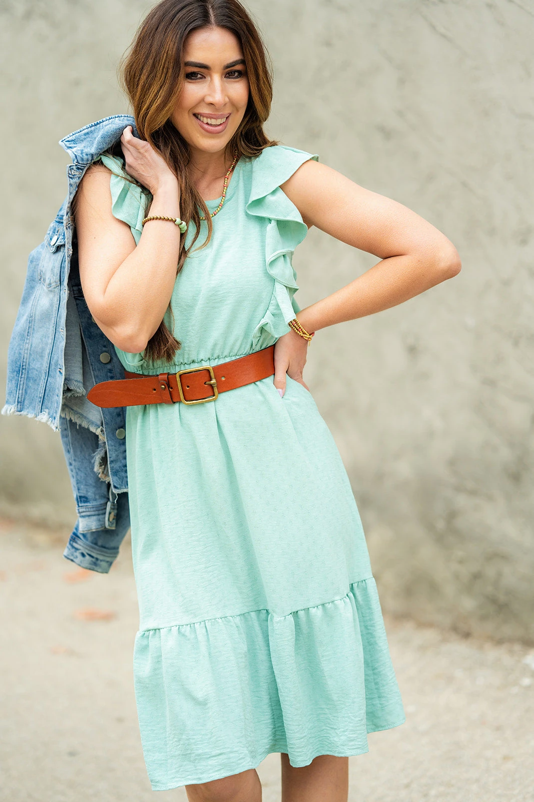 Stitched Dots Fluttery Trim Dress 8 Stitched Dots Fluttery Trim Dress - Image 8