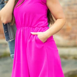 Elevated Cinched Ruffle Trim V Dress 26 Elevated Cinched Ruffle Trim V Dress -Women's Clothing Store DSC 6907