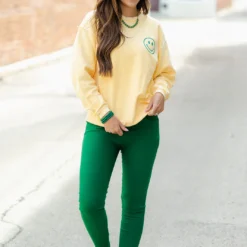 Today Is Going To Be A Good Day Ribbed Graphic Crewneck -Women's Clothing Store DSC 6926