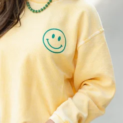 Today Is Going To Be A Good Day Ribbed Graphic Crewneck -Women's Clothing Store DSC 6930