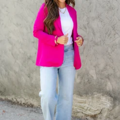 Single Button Blazer -Women's Clothing Store DSC 7005