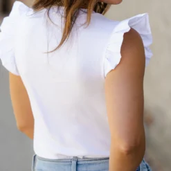 Ribbed Body Flutter Trim Tank -Women's Clothing Store DSC 7042 46ad07d6 5d7b 4651 b40c 95a37eb6bb39