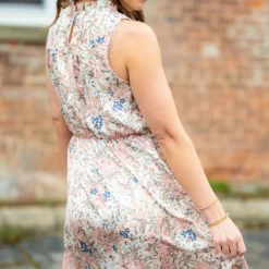 Dainty Wildflowers Cinched Tank Dress -Women's Clothing Store DSC 7054