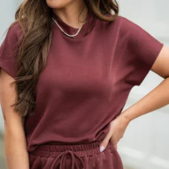 High Neck Scuba Tee 14 High Neck Scuba Tee -Women's Clothing Store DSC 7169