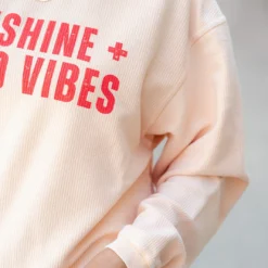 Sunshine & Good Vibes Ribbed Graphic Crewneck -Women's Clothing Store DSC 7181 a3e4d283 e618 48ed b683 5b6bebeaae75