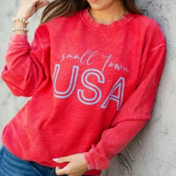 Small Town USA Ribbed Graphic Crewneck