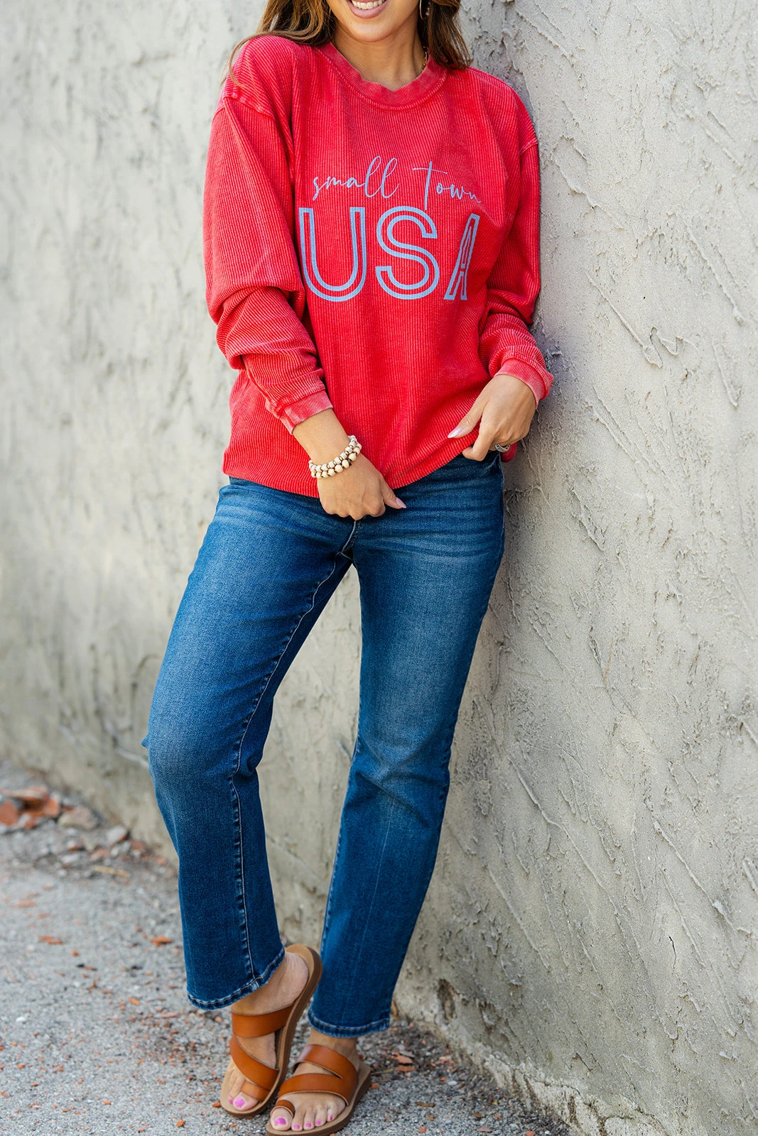 Small Town USA Ribbed Graphic Crewneck 2 Small Town USA Ribbed Graphic Crewneck - Image 2