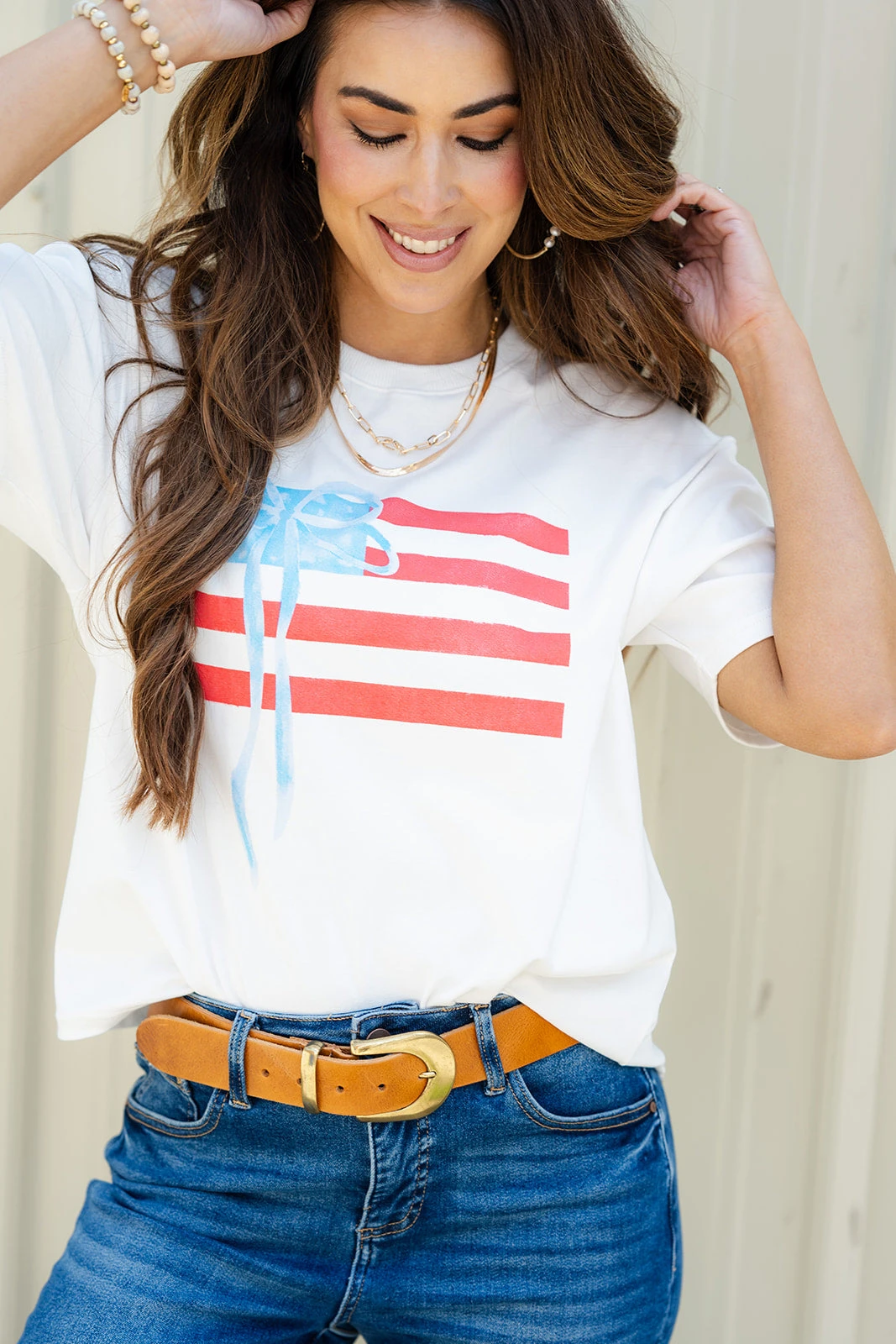 Bows & Stripes Graphic Tee 1 Bows & Stripes Graphic Tee