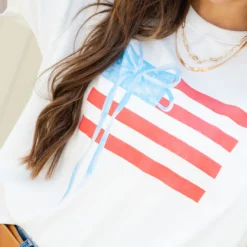 Bows & Stripes Graphic Tee 6 Bows & Stripes Graphic Tee -Women's Clothing Store DSC 7194