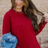 Waffled Side Slit Sweatshirt