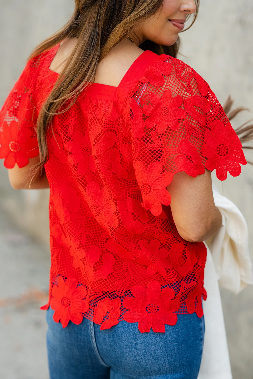 Floral Crocheted Square Neck Blouse 8 Floral Crocheted Square Neck Blouse - Image 8