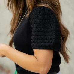 Open Weave Sleeve Knit Tee -Women's Clothing Store DSC 7643 e0c234ff 897d 4b03 a026 fc12ad870878
