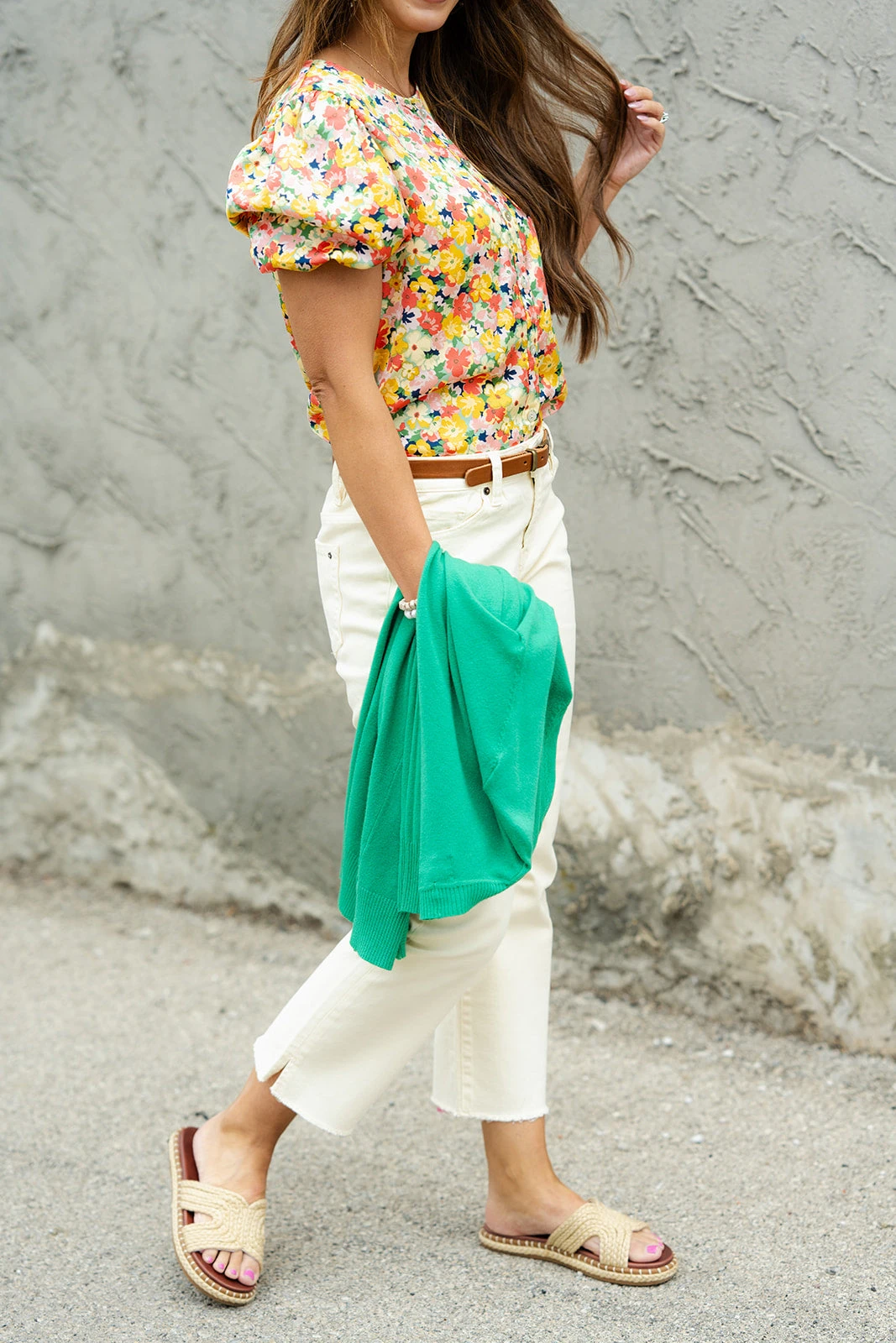 Painted Poppies Button Accented Puff Sleeve Blouse 5 Painted Poppies Button Accented Puff Sleeve Blouse - Image 5