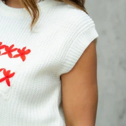 Stitched Flag Knit Tee -Women's Clothing Store DSC 8015