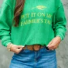 Put It On My Farmer's Tab Ribbed Graphic Crewneck