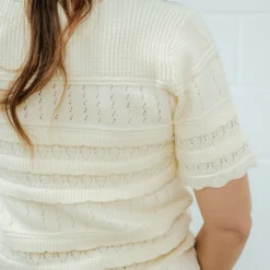 Intricately Detailed Knit Tee -Women's Clothing Store DSC 8171