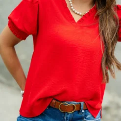 Cinched V Ruched Puff Sleeve Blouse 24 Cinched V Ruched Puff Sleeve Blouse -Women's Clothing Store DSC 8223 0203cdc9 52cf 4945 99be ff08d616de0d