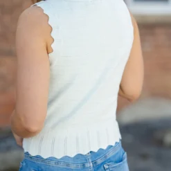 Chevron Accented Button Down Knit Tank 21 Chevron Accented Button Down Knit Tank -Women's Clothing Store DSC 8336