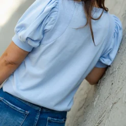 Rib Accented Puff Sleeve Tee -Women's Clothing Store DSC 8401 40659d2c a652 4148 8bb1 408835811058