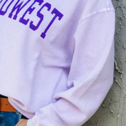 Vibrant Midwest Ribbed Graphic Crewneck -Women's Clothing Store DSC 8465