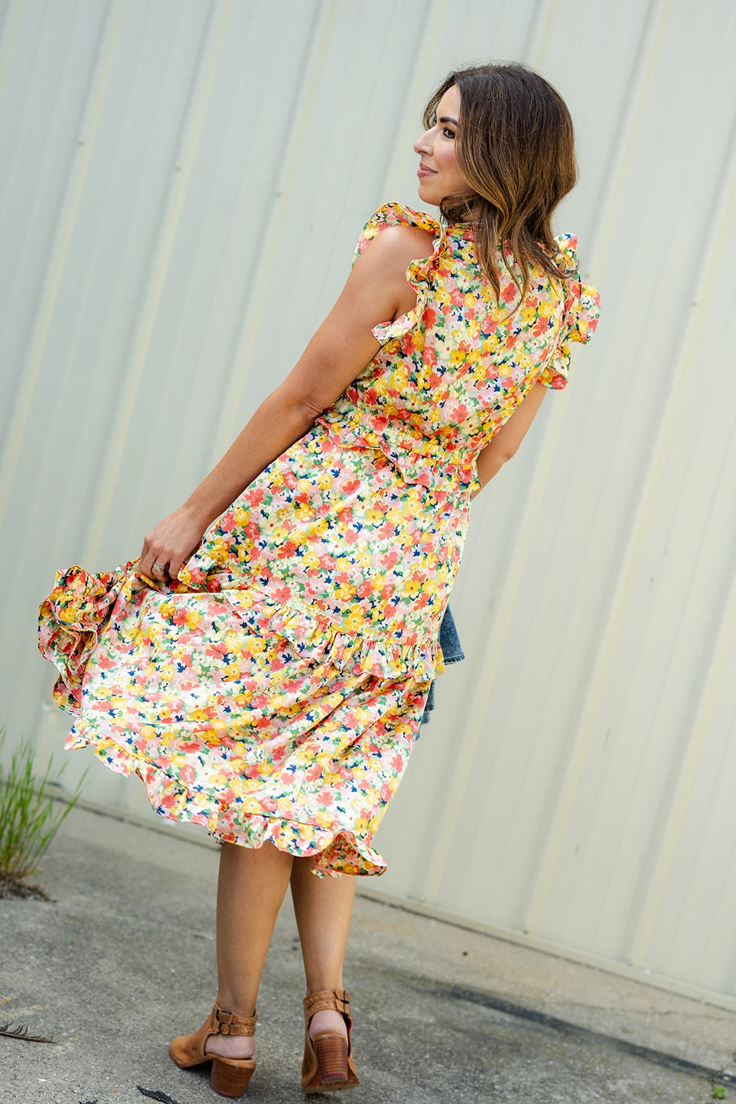 Painted Poppies Ruffle Tiered Midi Dress 2 Painted Poppies Ruffle Tiered Midi Dress - Image 2