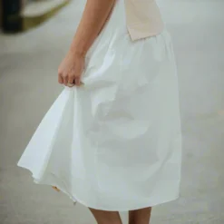 Ribbed Top Faux Layered Midi Tank Dress -Women's Clothing Store DSC 9253