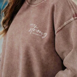 Be Pretty Ribbed Graphic Crewneck -Women's Clothing Store DSC 9367