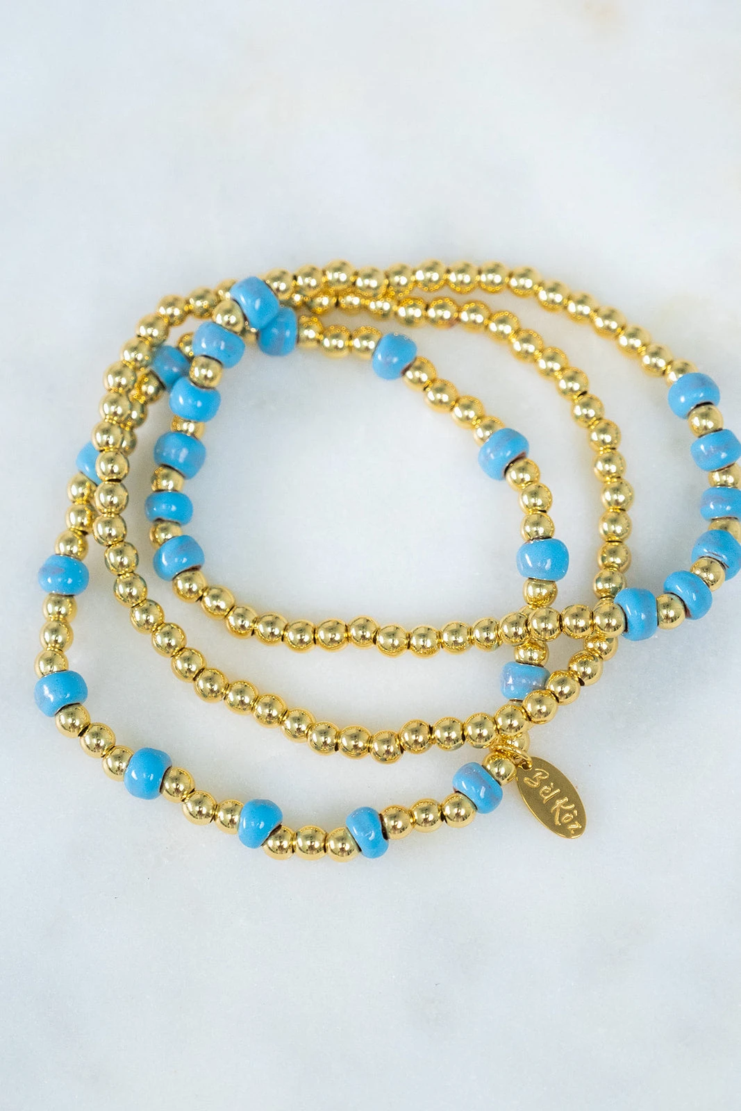 Bel Koz Gold Accented Clay Bead Bracelet Set 2 Bel Koz Gold Accented Clay Bead Bracelet Set - Image 2