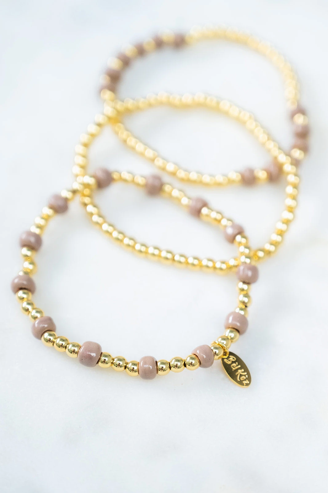 Bel Koz Gold Accented Clay Bead Bracelet Set 8 Bel Koz Gold Accented Clay Bead Bracelet Set - Image 8