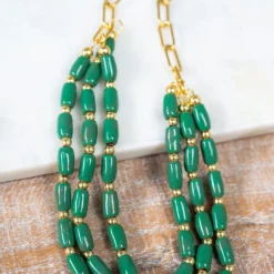 Bel Koz Triple Twist Elongated Clay Necklace -Women's Clothing Store DSC 9816