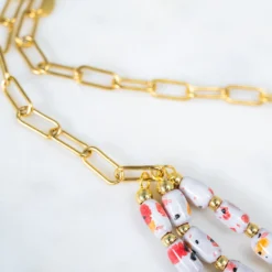 Bel Koz Triple Twist Elongated Clay Necklace -Women's Clothing Store DSC 9834