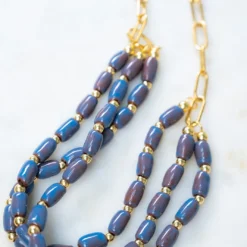 Bel Koz Triple Twist Elongated Clay Necklace -Women's Clothing Store DSC 9841