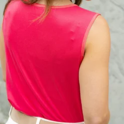 Elevated Front Solid Back Tank -Women's Clothing Store DSC 9855