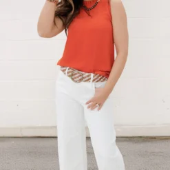 Classic Cinched Neck Tank -Women's Clothing Store FJ7A0893