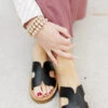 Corky's Hold Please Black Smooth Sandals