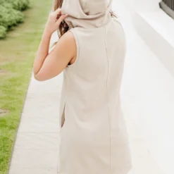 Hooded Active Tank Dress -Women's Clothing Store FJ7A1152