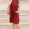 Flawless Ruffle Trim Tie Dress