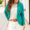 Dual Pocket Cotton Blazer