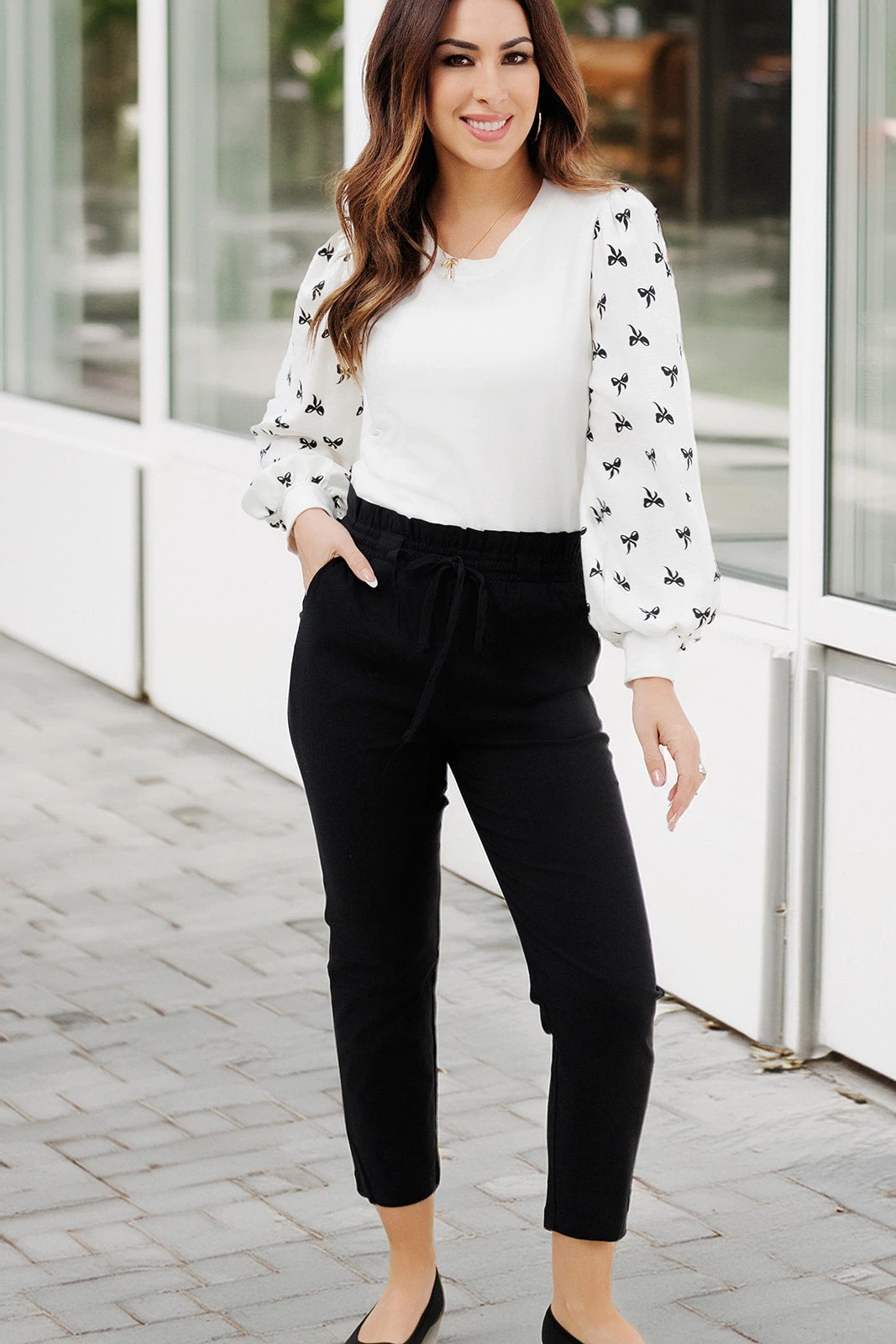 Bow Relaxed Sleeve Blouse 2 Bow Relaxed Sleeve Blouse - Image 2