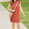 Basic Ruffle Trim Tank Dress