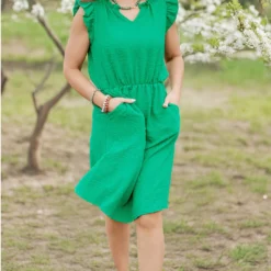 Swiss Dots Ruffle Trim Dress 30 Swiss Dots Ruffle Trim Dress -Women's Clothing Store FJ7A3065 copy