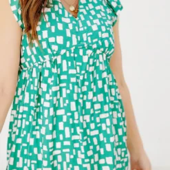 Blocked Confetti Ruffle Bottom Midi Dress -Women's Clothing Store FJ7A3780 copy