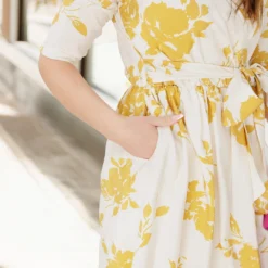 Stunning Blossoms Tie Waist Dress -Women's Clothing Store FJ7A4406