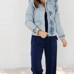 Side Tie V-Neck Jumpsuit -Women's Clothing Store FJ7A4555