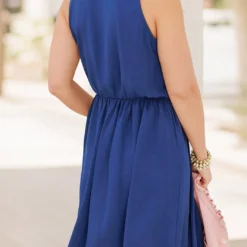 Tie Waist Tank Dress -Women's Clothing Store FJ7A7121