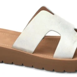 Corky's Hold Please White Metallic Sandals -Women's Clothing Store HoldPlease WhiteMetallic