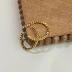 Sectional Studded Hoop Earrings