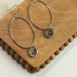 Oval Diamond Drops Earrings
